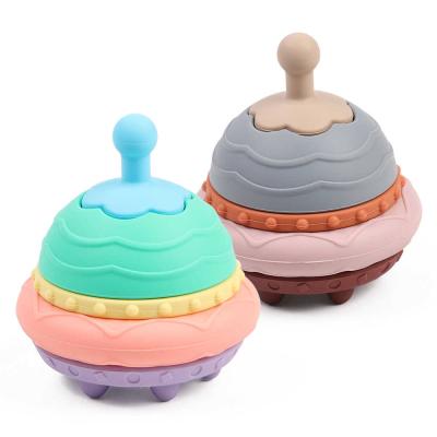 2 To 4 Years Old Baby Silicone Toys EN71 Silicone Stacking Blocks