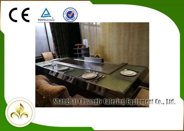 9 Seats Electric Heating Front Air Supply Teppanyaki Table Grill , Indoor Teppanyaki Grill