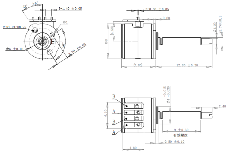 M1.7 Lead Screw Stepper Motor 8mm 18° Step Angle Small Linear Stepper Motor PM