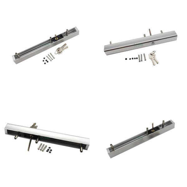 Seguridad exterior interior de aluminio mango de puerta larga con llaves 300 mm de longitud