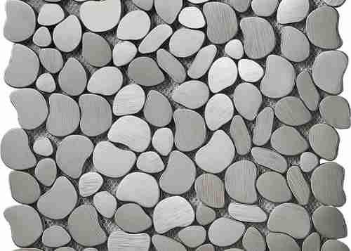 Skid Pebble Design Metal Backsplash Tiles , 2x2 Metal Accent Tiles For Home Decoration