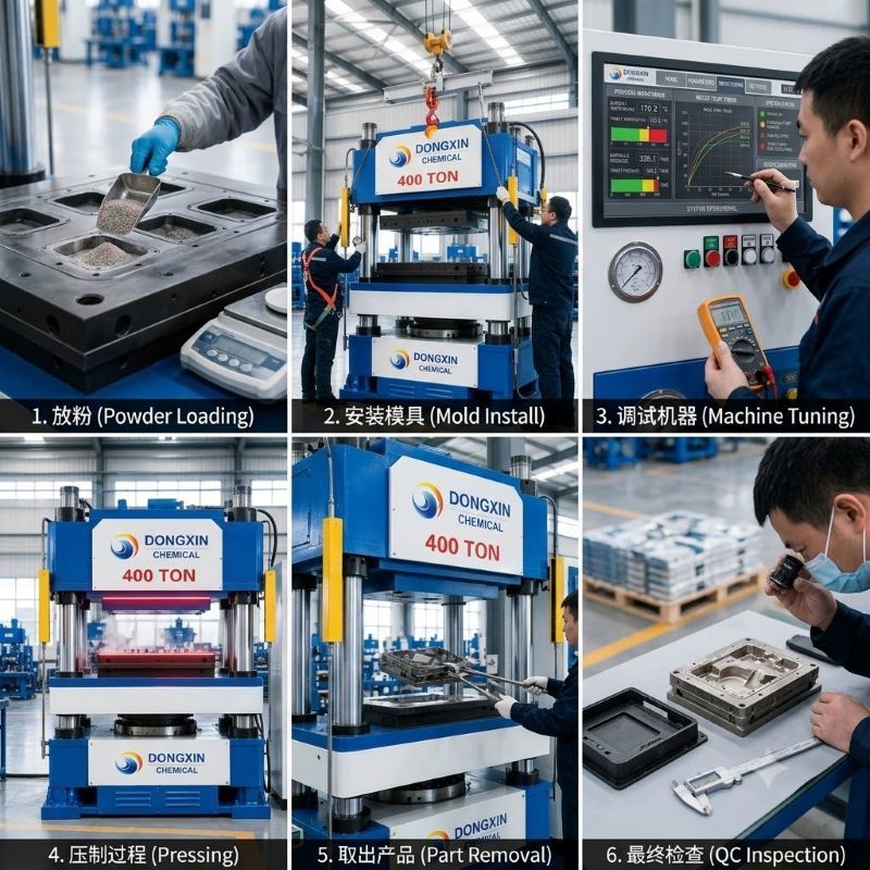 400T Hydraulic Melamine Press Machine With PLC Control And Electric Precision Heating For Tableware Manufacturing