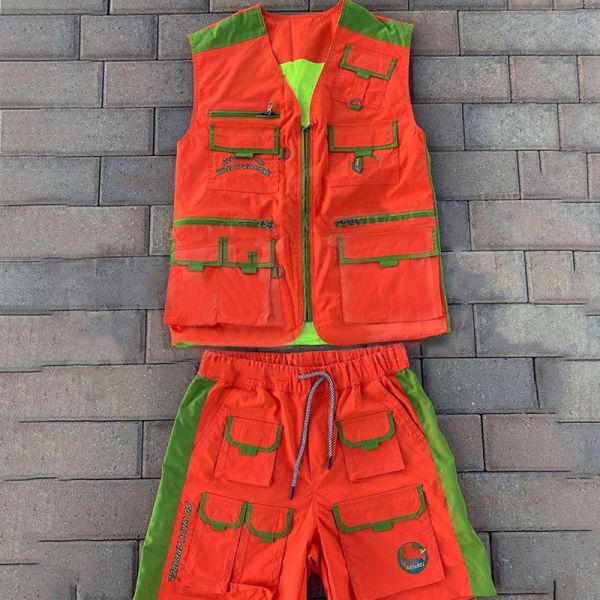 Streetwear Mens Cargo Shorts Set Vest And Shorts