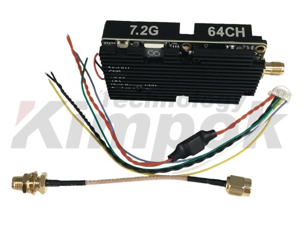 Kimpok Ultra Long Range 7.2G 10W VTX Drone Accessory Video Transmitter Switchable Power UAV VTX 64CH Image Transmission Shenzhen Made