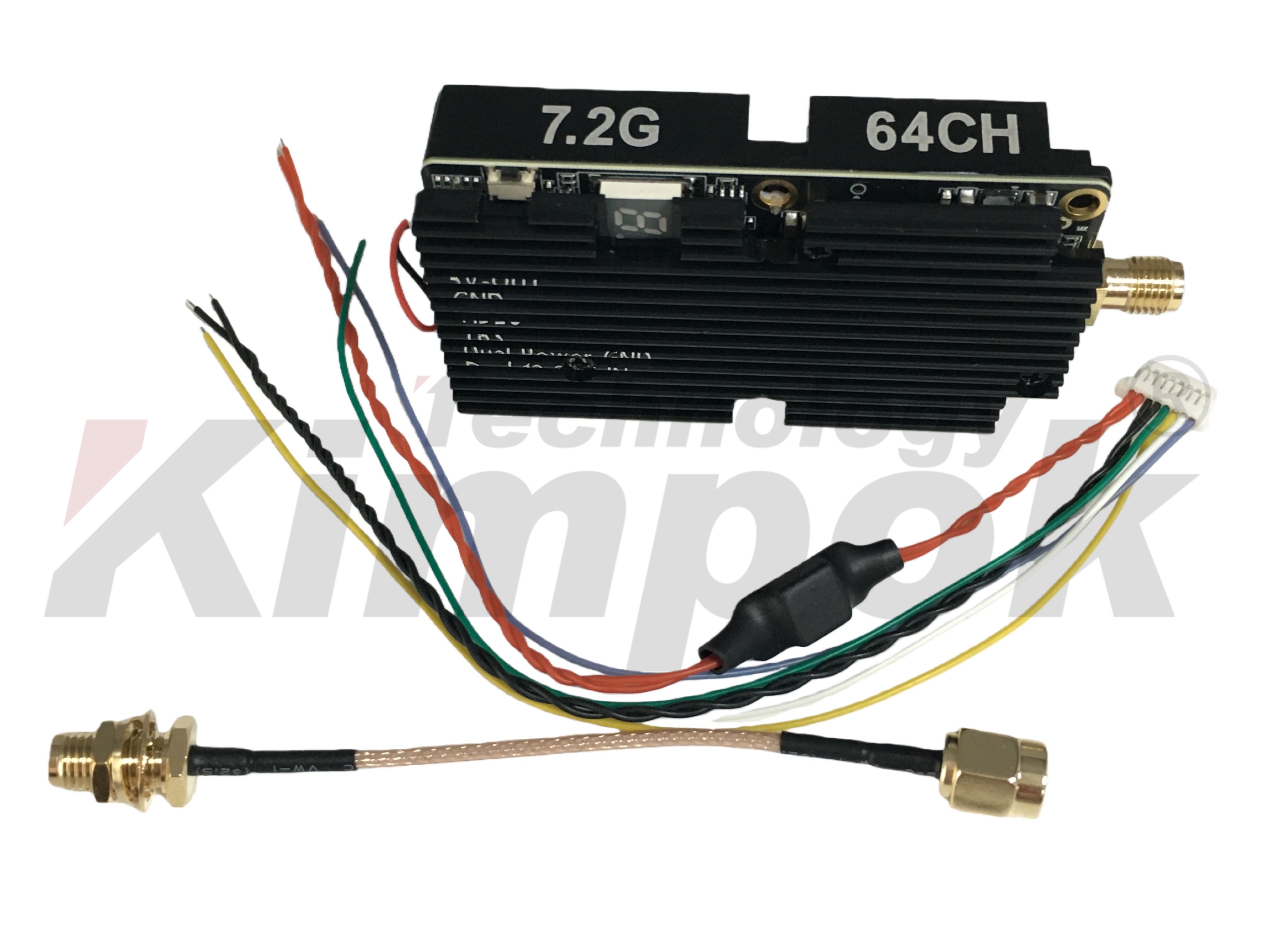 Kimpok Ultra Long Range 7.2G 10W VTX Drone Accessory Video Transmitter Switchable Power UAV VTX 64CH Image Transmission Shenzhen Made