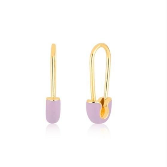 925 Sterling Silver Women's Fashion Pin Earrings adorned with Blue Enamel Drop Finish