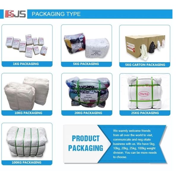 Soft General Cleaning 40kg/Bale 25cm Recycled T Shirt Rags