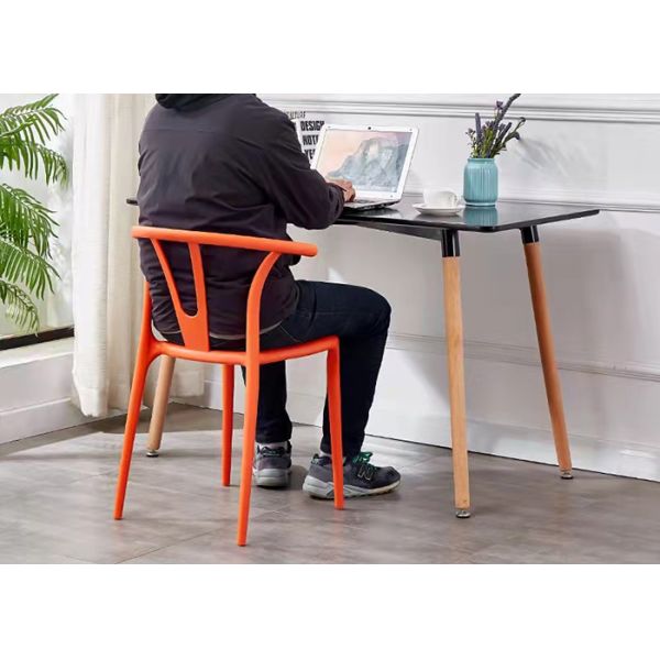 PP Coloured Plastic Dining Chairs 40cm 45cm Polypropylene Stacking Chair