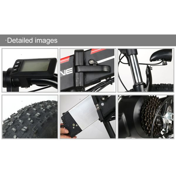 25KM/H Fat Tire Electric Folding Bike With 7Speed Derailleur