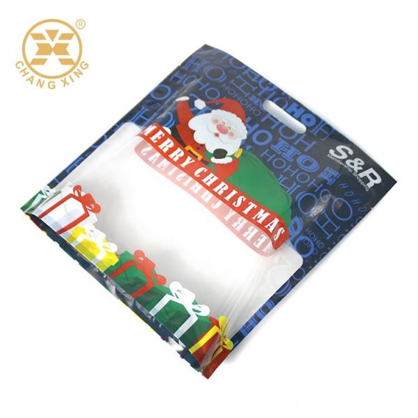 Candy OPP Snack Packaging Bags SGS Transparent Stand Up Pouches With Single Hole Handle