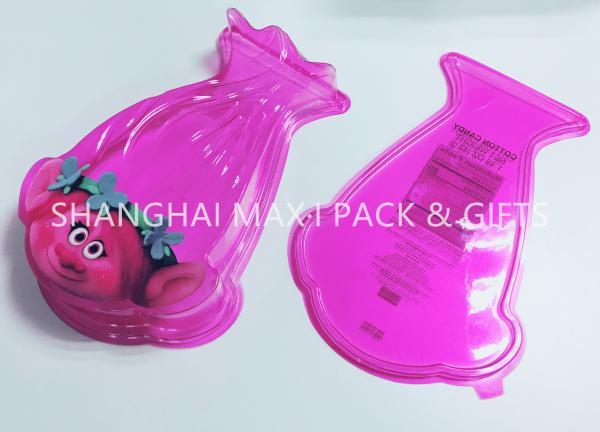 Food Grade Pink Cotton Plastic Candy Containers For Party Favors Customized Special Shaped