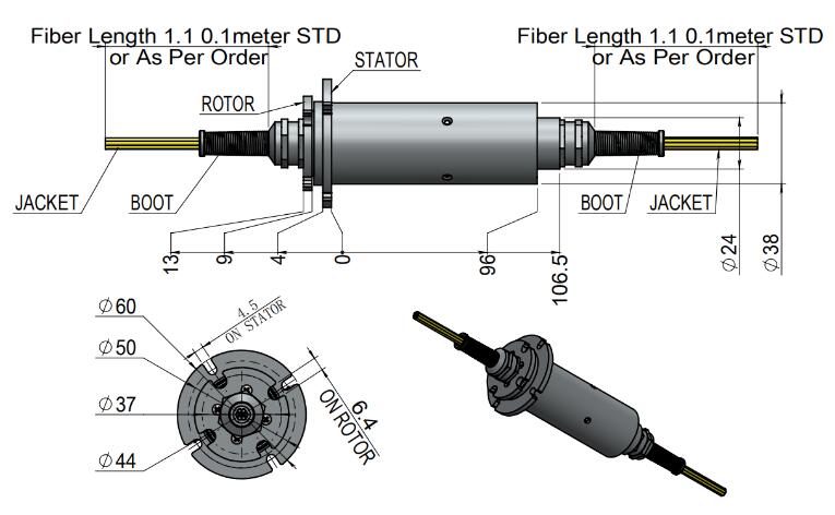 16 каналов SM MM Волоконно-оптический вращающийся соединение с FORJs Slip Ring для антенны