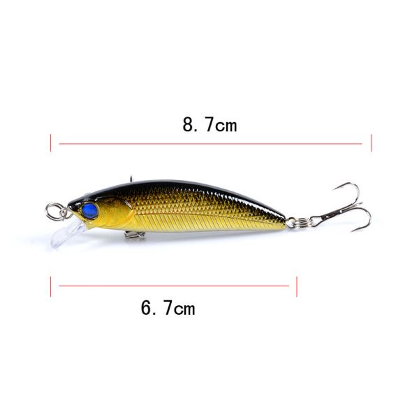 10 Colors 6.70CM/5g 8# Hooks Perch,Crucian,Culter Alburnus Plastic Fishing Bait Plastic Minnow Lures