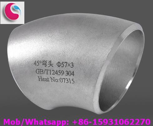 pipe fittings 45deg stainless steel elbow material 304