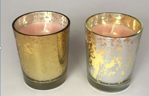 100% paraffin Xmas glass scented candle with orange fragrance packed into gift box