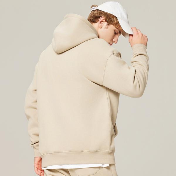 Camisola com capuz bordada pesada 350gm Peso pesado Algodão Francês Terry Fleece espesso Hoodie Homens