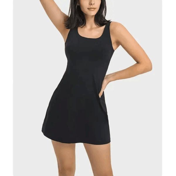                  Custom New Style Sport Wear with Pocket Workout Skirts High Waist Fitness Yoga Shorts Athletic Gym Women Tennis Dress             