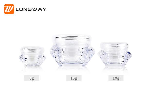 5g 10g 15g diamond effect face cream cosmetic plastic jar plastic cream container