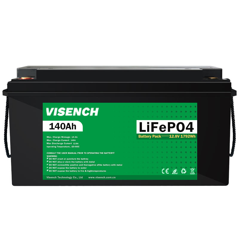 Сберегатель энергии Visench 12V 140Ah RV Литий-железофосфатная батарея 12V Lifepo4 батарея