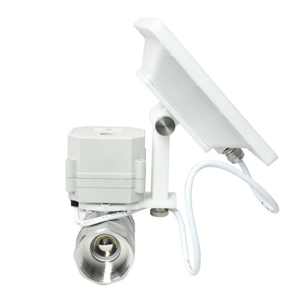 Solar-powered WiFi Ball Valve IP67 Waterproof Stainless Steel SS304 for Horticulture Irrigation