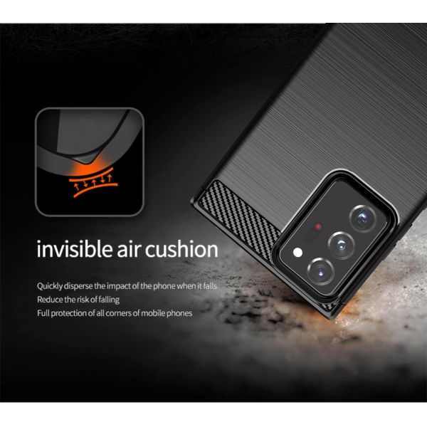 Luxury Shockproof Phone Cases Carbon Fiber TPU Back Cover Anti Slip