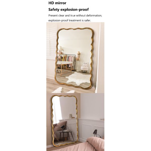 Decorative Bedroom Frameless Floor Length Mirror Wavy cheval