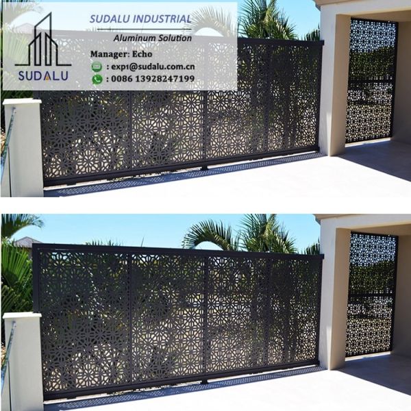 SUDALU Customized Pattern Laser Cut Decoration Aluminum Panel Fence/ Gate Metal Perforated Panel