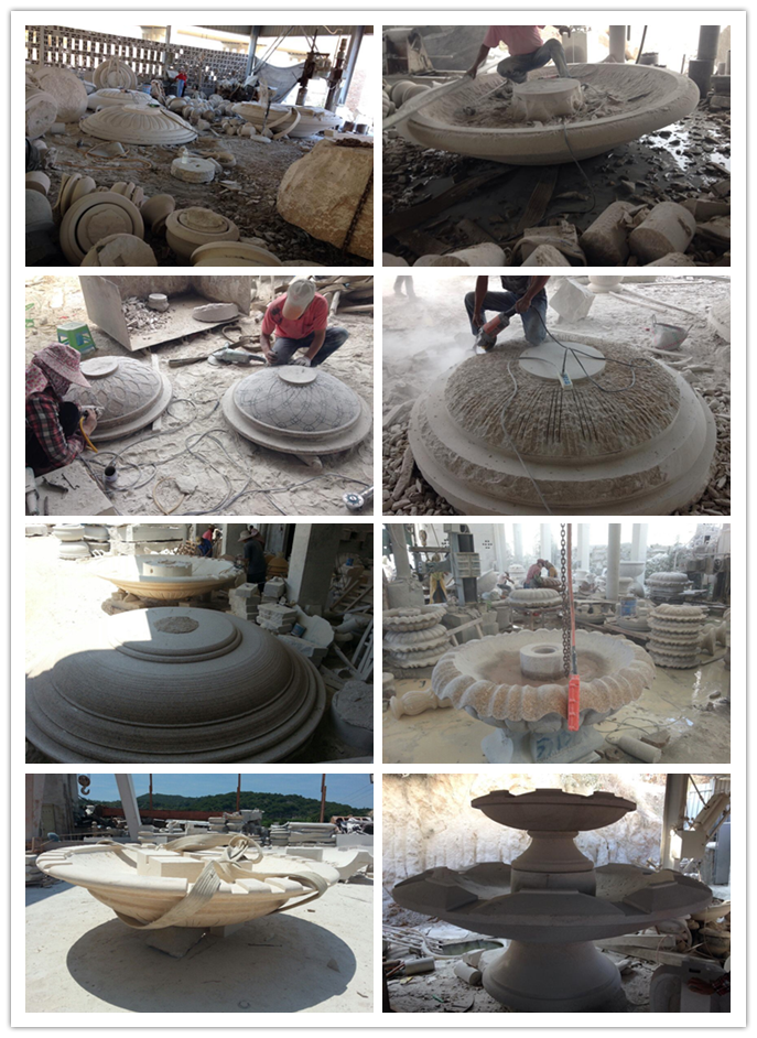 white marble outdoor stone fountains with horse statue