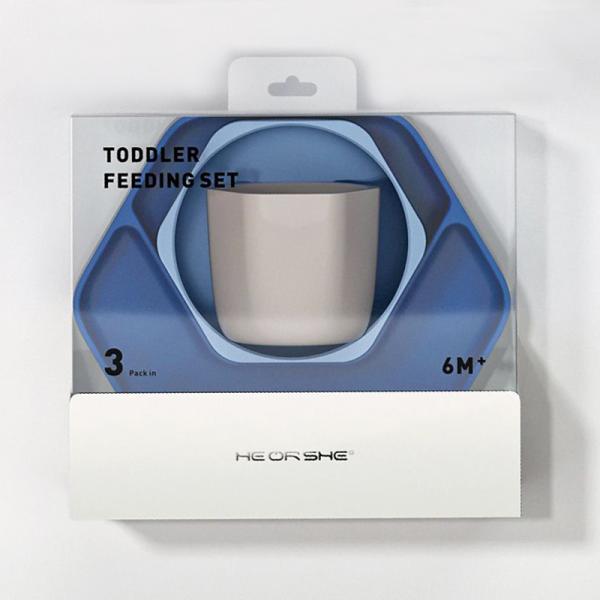 HEORSHE Non Slip Texture Hexagon Shaped Baby Plate And Bowl