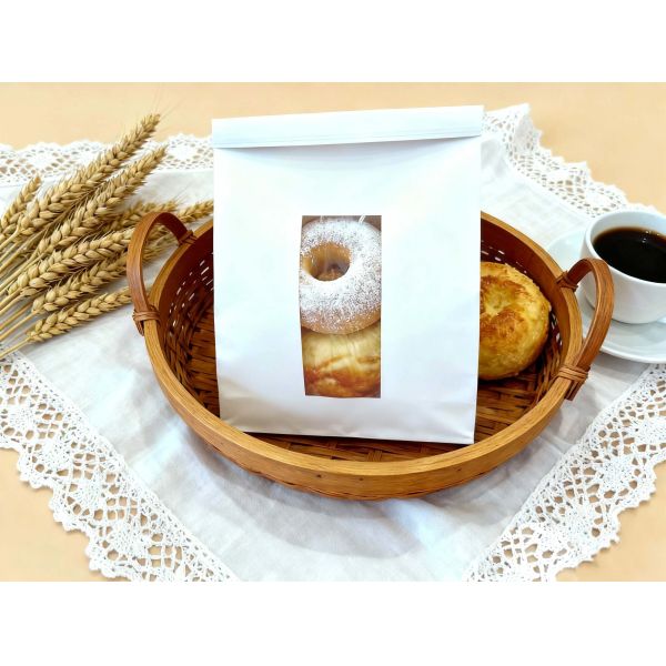 Customized Window SOS Kraft Paper Bag With Tin Tie Clear  Window Use For Baked Food  Tough And Good Tear  Resistance Loading Heavier Items Bakery Bag Bread Bag Food Bag