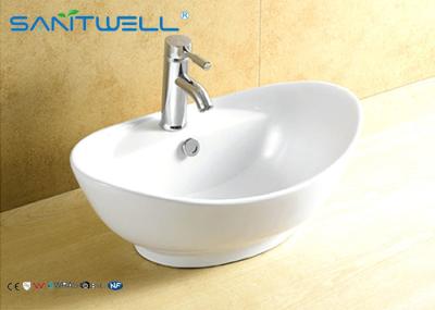 Bacia de lavagem dada forma oval 590*390*215mm do dissipador cerâmico do banheiro AB8001