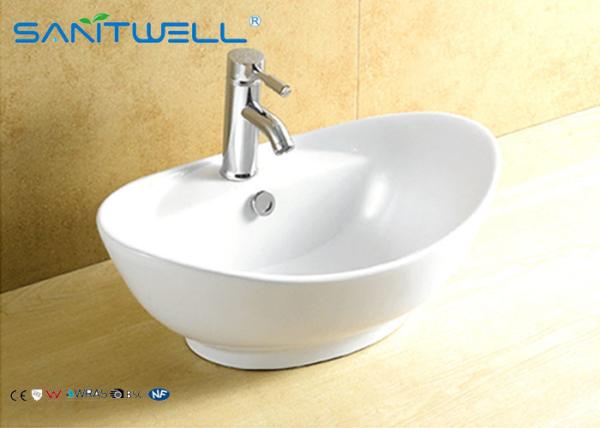 AB8001 Ceramic Bathroom Sink  Oval Shaped Wash Basin 590*390*215mm
