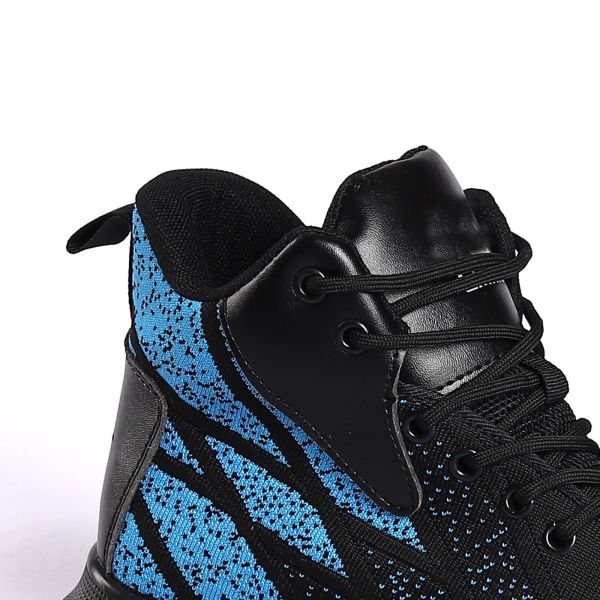 Durable Waterproof Safety Boots with Steel Toe and Lace-Up Closure Fly knit Fabric Work Shoes