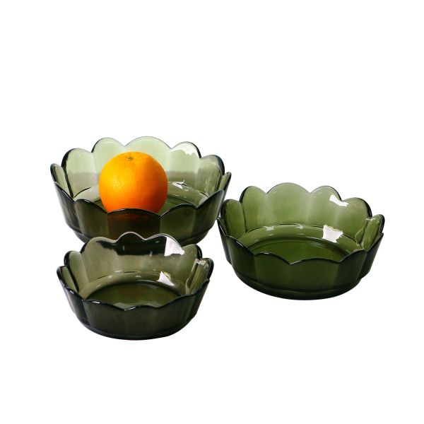 Fruit Food Solid Colored Lead Free Glass Bowls Centrifugal Casting