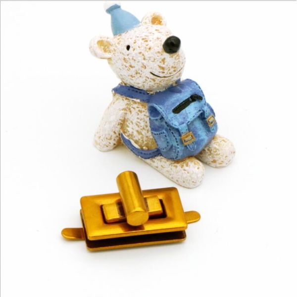 Custom Fashion Zinc Alloy Handbag Hardware Square Metal Bag Twist Turn Lock