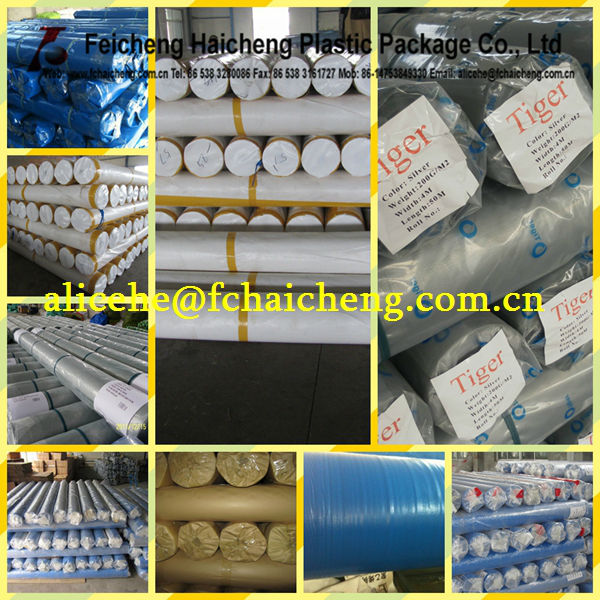 blue/silver woven poly tarps rolls 1.83*100m, or 2*100m