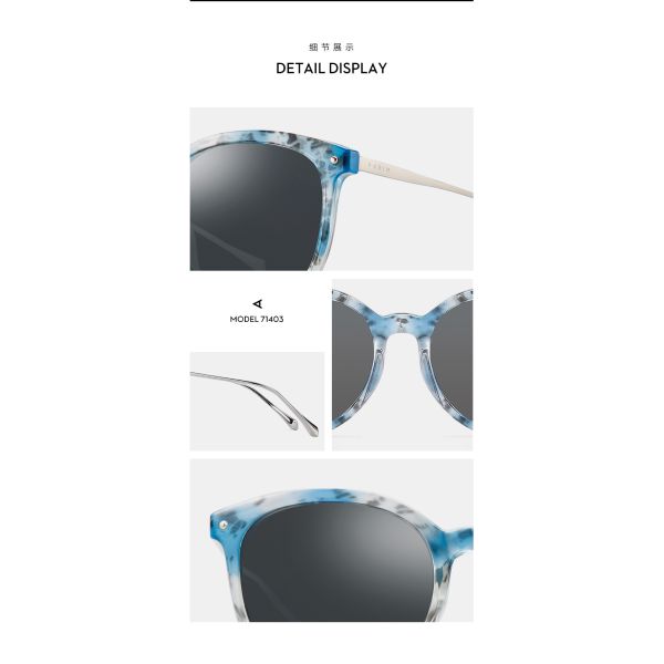 Женские рамки пластмассы Эйегласс Брауна черноты объектива ТАК Порларизед солнечных очков ПЭИ