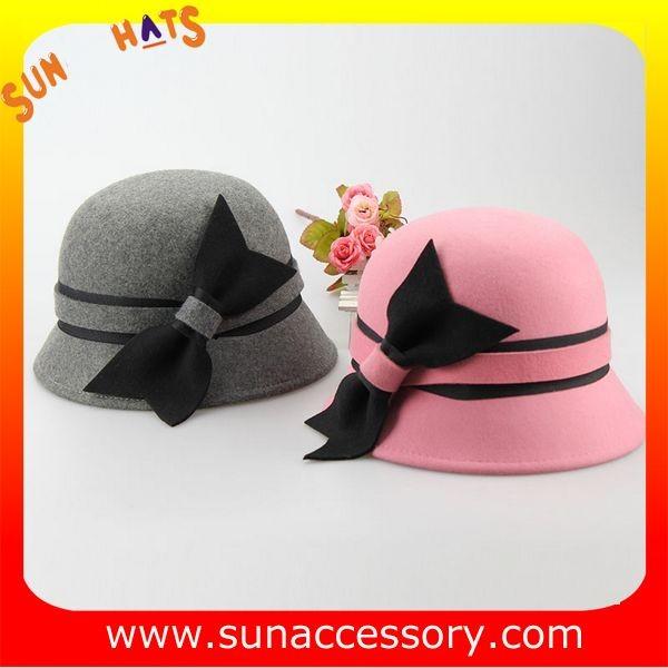 Vintage hot sale cloche hats wholesale for ladies,100% Australia wool felt hats factory