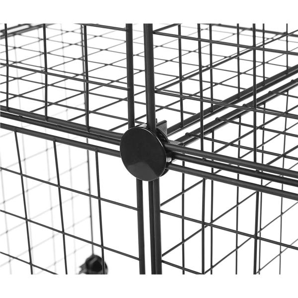 4 Cube Wire Grid Storage Shelves Black 14 X 14 Stackable Grid Shelf