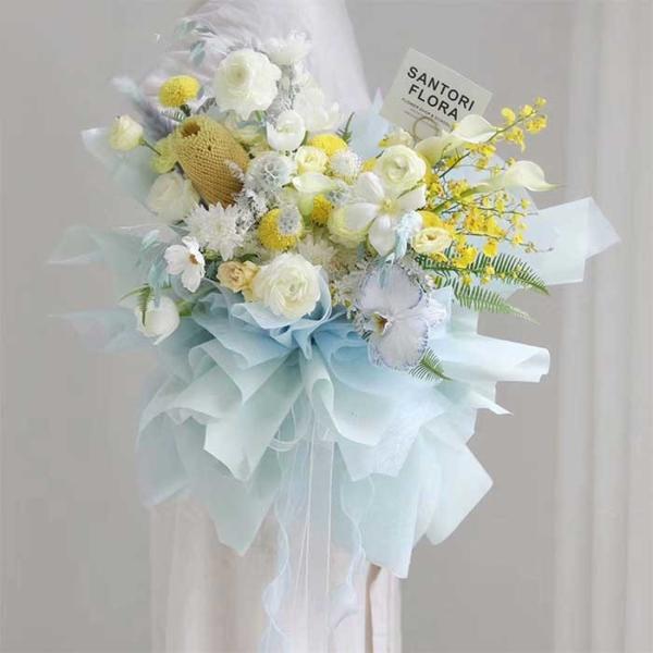Anti Tear Non Woven Packaging Material Biodegradable Non Woven Flower Wrapping Paper