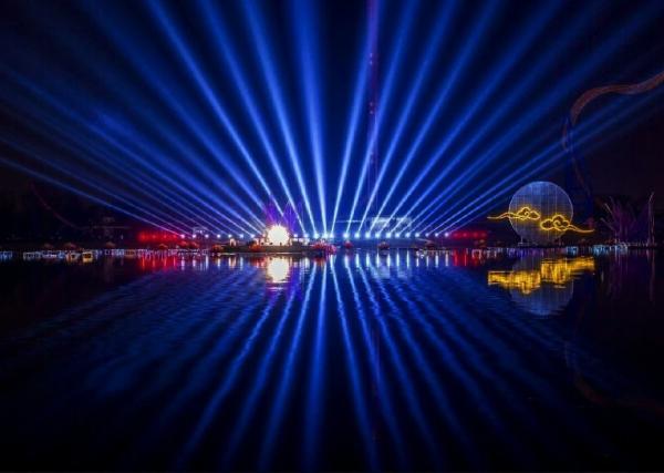Large Beautiful 3d Laser Light Show  / Laser Water Fountain With PC Control System