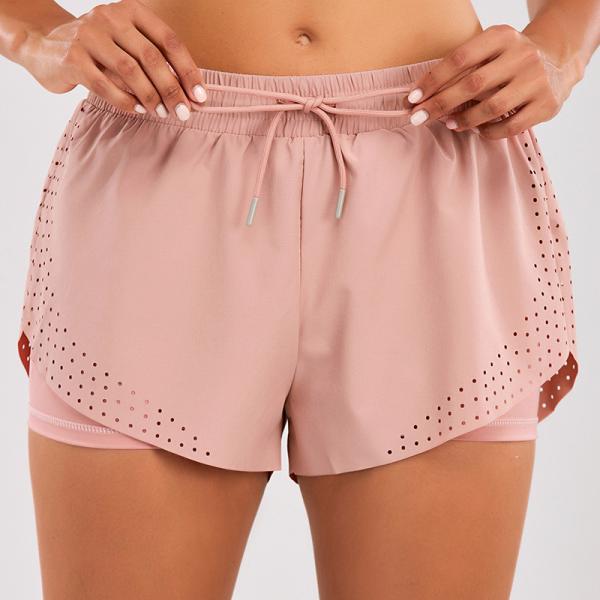 Fabricante de fábrica OEM com logotipo personalizado shorts de treinamento de corrida falsos twinset esportivos shorts de fitness para ioga