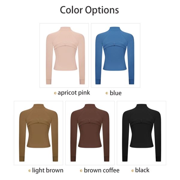 Zipper Pocket Horse Riding Tops Stand Collar Equestrian Jackets With Thumb Hole