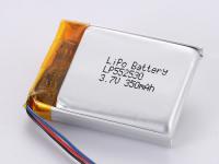 LP552530 3.7V 350MAH Batería recargable de polímero de litio -20 a 45 grados centígrados rendimiento máximo de grado A