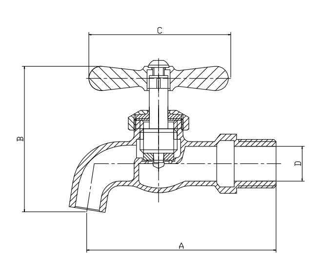 Outdoor Garden Single Contorl Cold Brass Faucet Washing Machine Hose Material Brass Stop Bib