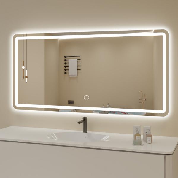 Rectangular Anti Fog Smart Led Bathroom Wall Mounted Vanity Mirror Square Frameless Mirrors