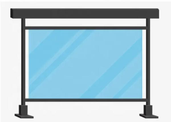 Balcão externo de alumínio montado em alumínio U-canal vidro temperado grades de vidro sem quadro balustradas e grades de vidro