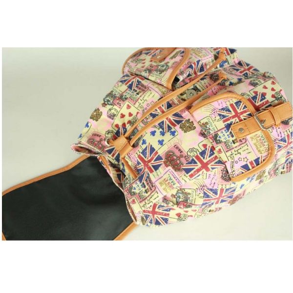 Female new national wind canvas shoulder bag backpack schoolbag shoulder bag Students