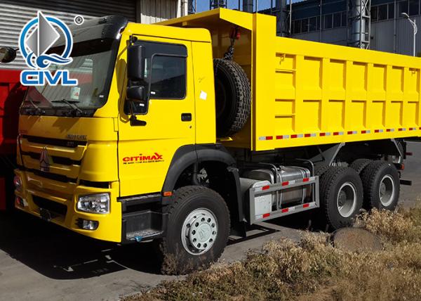 10 Wheels New Heavy Duty Dump Truck 371HP LHD 10 - 25 CBM For Mining Industry yellow color