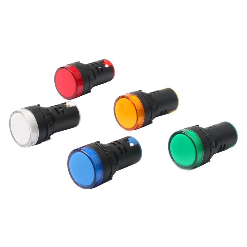 AD16-22D/S Industrial Control Equipment Indicator Light Red/Green/Blue/White/Yellow 12V-380V LED IP55 22mm Mounting Hole Plastic